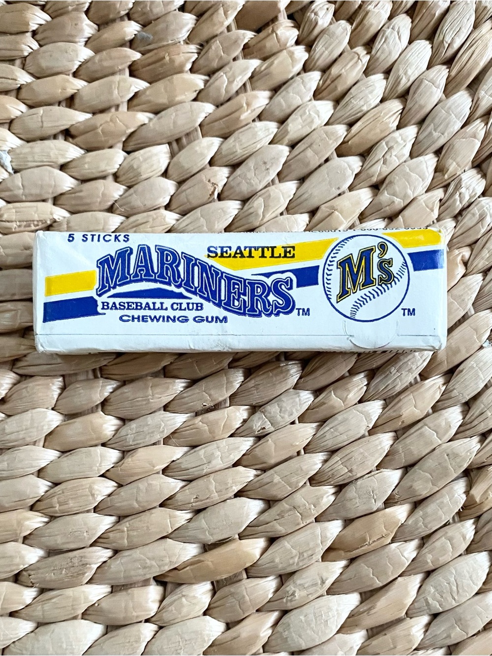 VTG Seattle Mariners MLB Unopened Chewing Gum Pack 1987-1992 Blue Yellow Logo